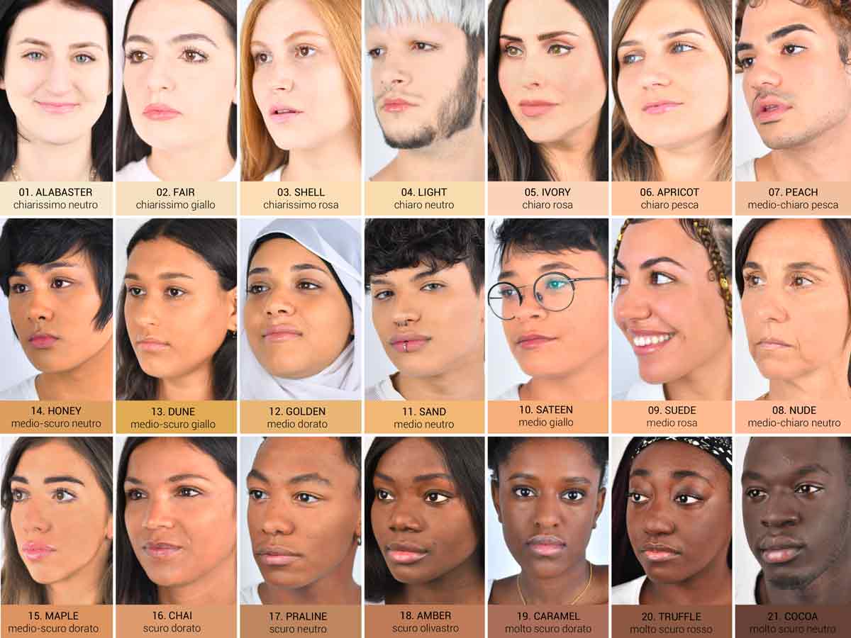 Applicazione colori fondotinta compatto in polvere