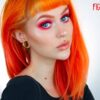 applicazione ombretto rosso fluo